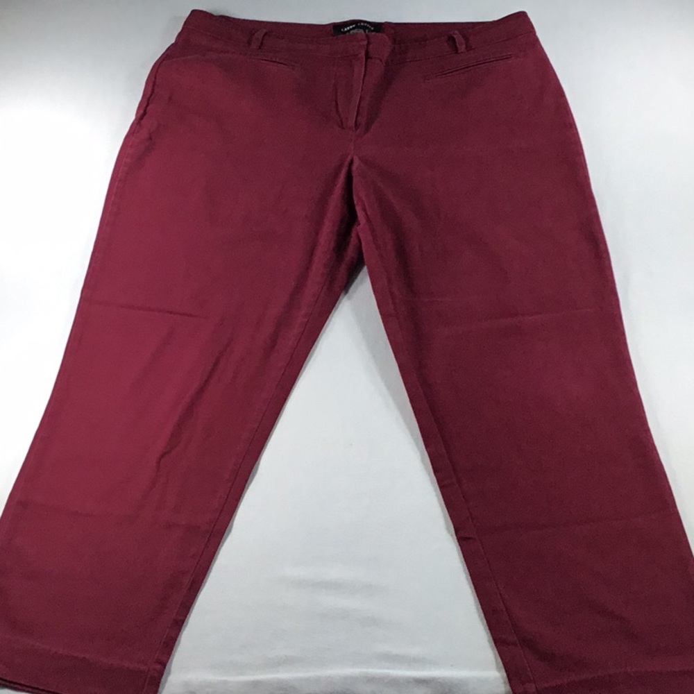 Larry Levine Streetwear Cottage Burgundy Straight Leg Office Chic Pants Size 12